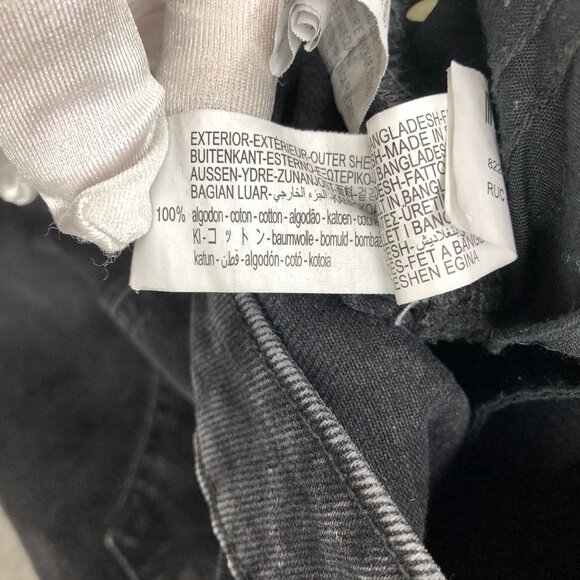 Zara Straight High Rise Long Length Jean Womens 10 Black Charcoal Wash - Picture 10 of 11